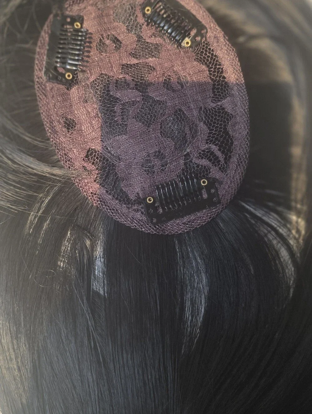 Lightweight Black Bob Hair Piece For Thinning Hair